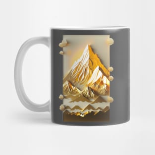 Paper quilling art - Abstract Golden mountains Mug